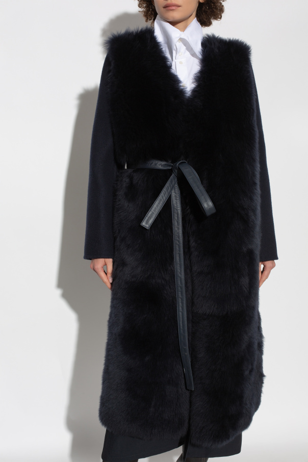 コート FABIANA FILIPPI Woman Coat Black CTD265F243D804 825 Navy blue Fur coat Fabiana Filippi - SchaferandweinerShops HK